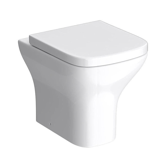 Monza White Ash 500mm Wide WC Unit with Cistern, Matt Black Flush + Modern Pan