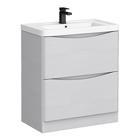 Monza White Ash 750mm Wide Floor Standing Vanity Unit