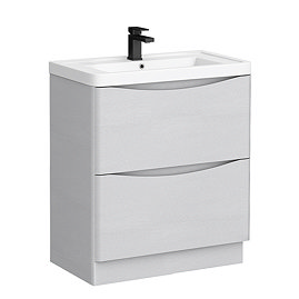 Monza White Ash 750mm Wide Floor Standing Vanity Unit