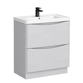 Monza White Ash 750mm Wide Floor Standing Vanity Unit
