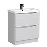 Monza White Ash 750mm Wide Floor Standing Vanity Unit