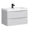 Monza White Ash 750mm Wide Wall Mounted Vanity Unit
