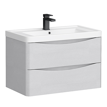 Monza White Ash 750mm Wide Wall Mounted Vanity Unit