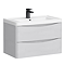 Monza White Ash 750mm Wide Wall Mounted Vanity Unit