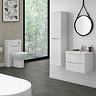 Monza White Ash 500mm Wide WC Unit (Depth 200mm)