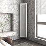 Monza White Corner Vertical Column Aluminium Radiator 1800 x 315mm  Profile Large Image