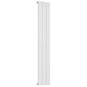 Monza Vertical Aluminium Radiator - White - Flat Panel (1600mm High, 280mm Wide)