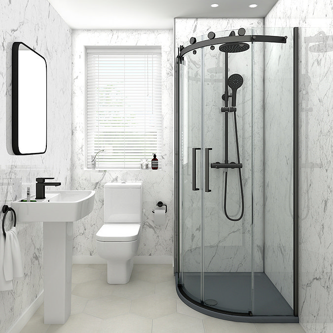 Monza White Granite PVC Shower Wall Panel 2400 x 1000mm