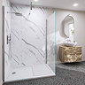 Monza White Marble PVC Shower Wall Panel 2400 x 1000mm