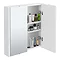 Monza White Minimalist Mirror Cabinet with 2 Doors W617 x D110mm  Profile Large Image