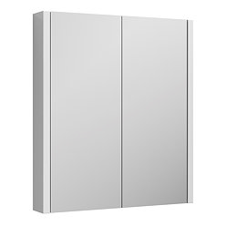 Radius White Minimalist Mirror Cabinet with 2 Doors W617 x D110mm