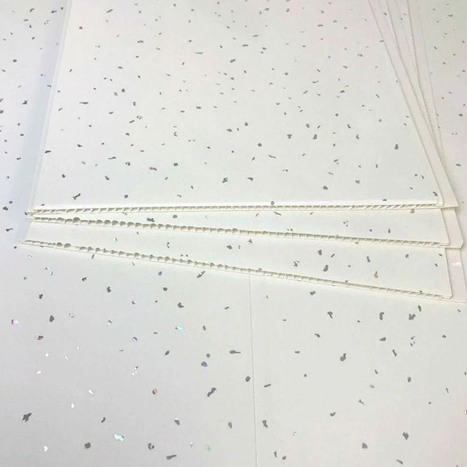 Monza White Sparkle PVC Ceiling Panel - 2700 x 250mm (4 Pack)