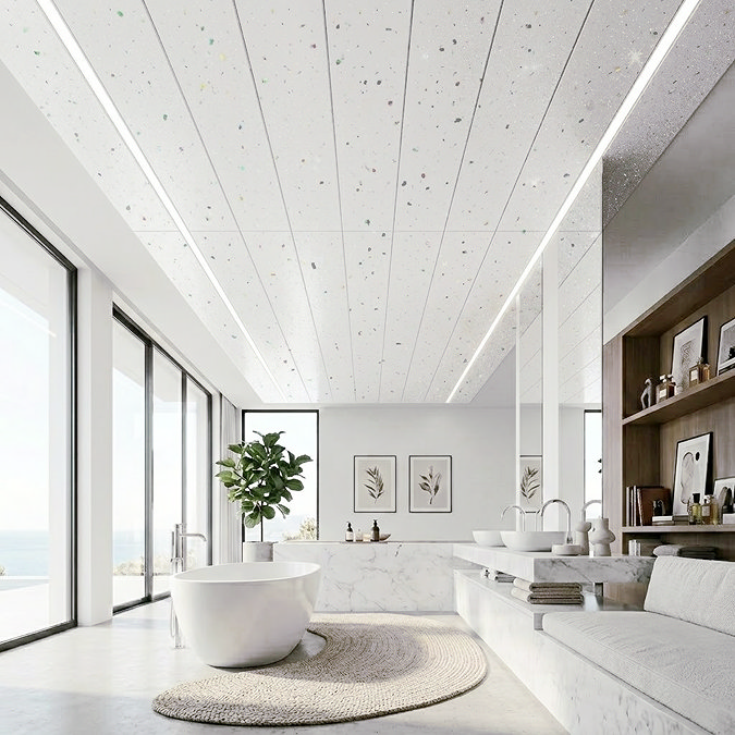 Monza White Sparkle PVC Ceiling Panel - 2700 x 250mm (4 Pack)