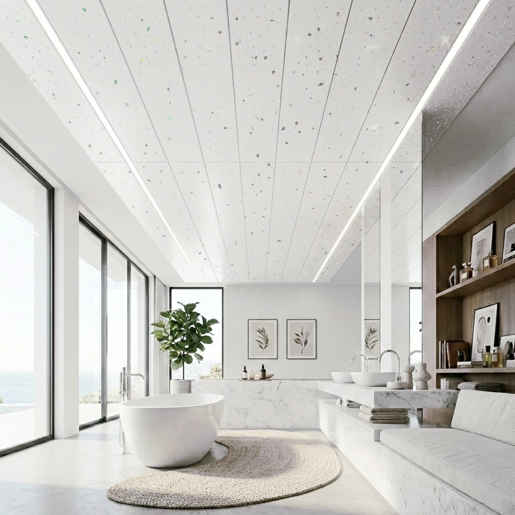 Monza White Sparkle PVC Ceiling Panel - 2700 x 250mm (4 Pack ...