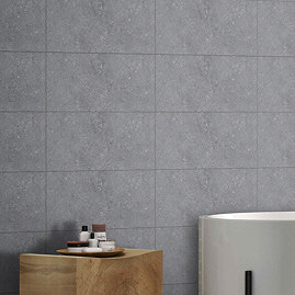Morena Dark Grey Stone Effect Wall Tiles - 300 x 600mm