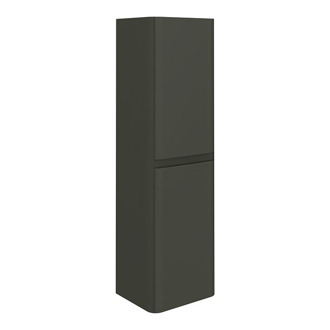Moselle 1200mm Gloss Grey Wall Hung 2 Door Tall Storage Unit Large Image