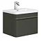 Moselle 600mm Gloss Grey Wall Hung 1 Drawer Vanity Unit Inc. Drawer Light Large Image