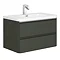 Moselle 800mm Gloss Grey Wall Hung 2 Drawer Vanity Unit Inc. Top Drawer Light Large Image