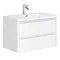 Moselle 800mm Gloss White Wall Hung 2 Drawer Vanity Unit Inc. Top Drawer Light Large Image