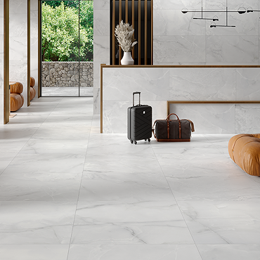 Mottola Pearl Satin Onyx Marble Effect Large format Tiles - 1000 x 1000mm