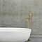MPRO Industrial Bath Shower Mixer Floor Standing Brushed Brass - PRI416FUB  Profile Large Image