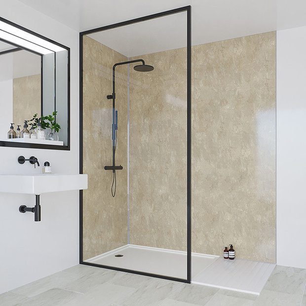 Multipanel Classic Travertine Bathroom Wall Panel  Feature Large Image