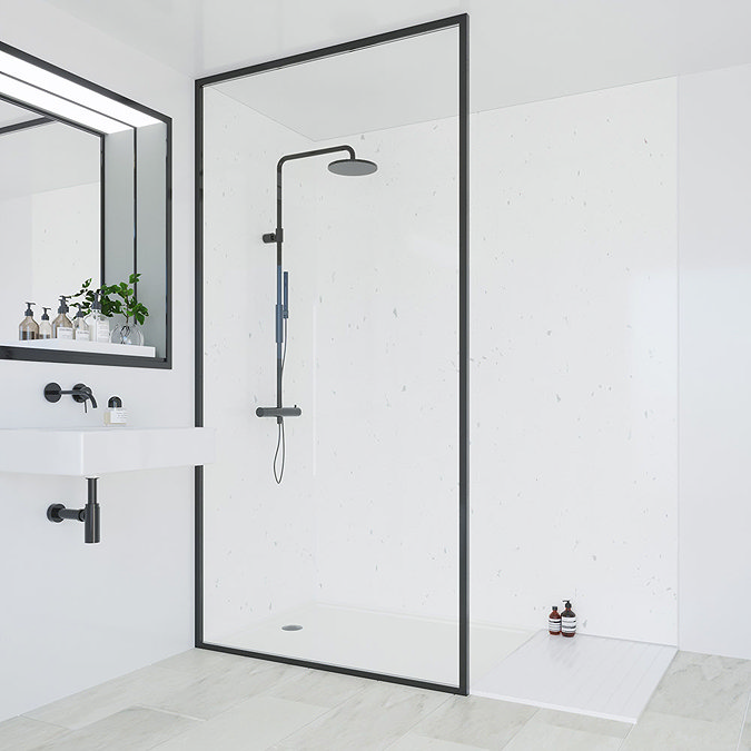 Multipanel Classic White Snow Bathroom Wall Panel Feature Large Image