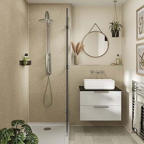 Multipanel Contemporary Tavolo Taupe Bathroom Wall Panel