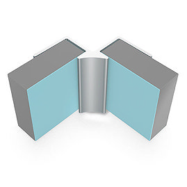 Multipanel Internal Corner Profile (Type A) - Satin Silver Large Image