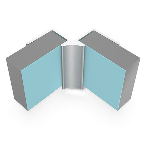 Multipanel Internal Corner Profile (Type A) - Satin Silver Large Image