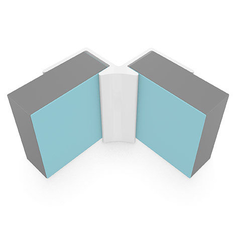 Multipanel Internal Corner Profile (Type A) - White Large Image
