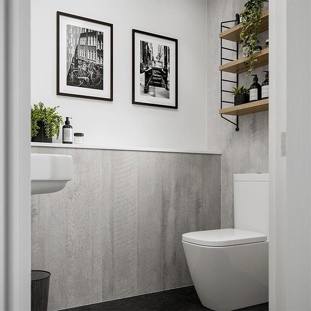 Multipanel Linda Barker Concrete Formwood Bathroom Wall Panel  In Bathroom Large Image