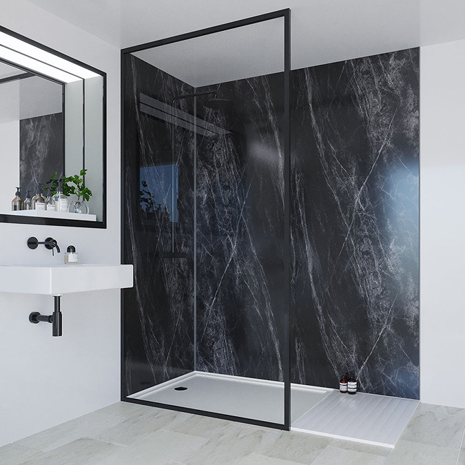 Multipanel Linda Barker Jet Noir Bathroom Wall Panel Feature Large Image