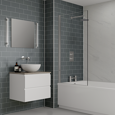 Multipanel Metro Tile Effect Bathroom Wall Panel - Monument Grey