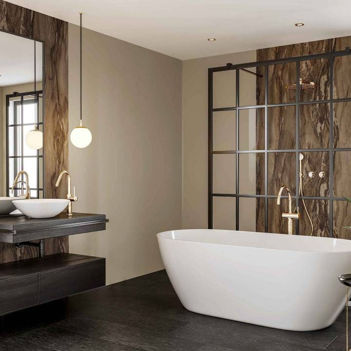 Multipanel Neutrals Collection Clay Bathroom Wall Panel Feature Large Image