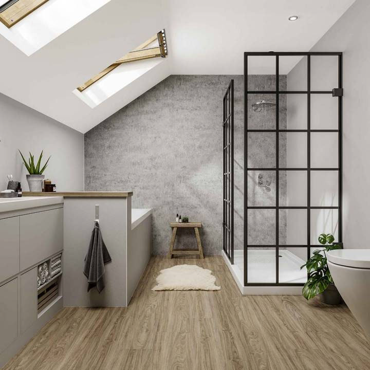 Multipanel Neutrals Collection Pebble Grey Bathroom Wall Panel Profile Large Image