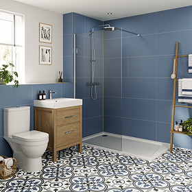 Multipanel Tile Effect Bathroom Wall Panel - Misty Blue