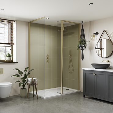 Multipanel Tile Effect Bathroom Wall Panel - Sage Green