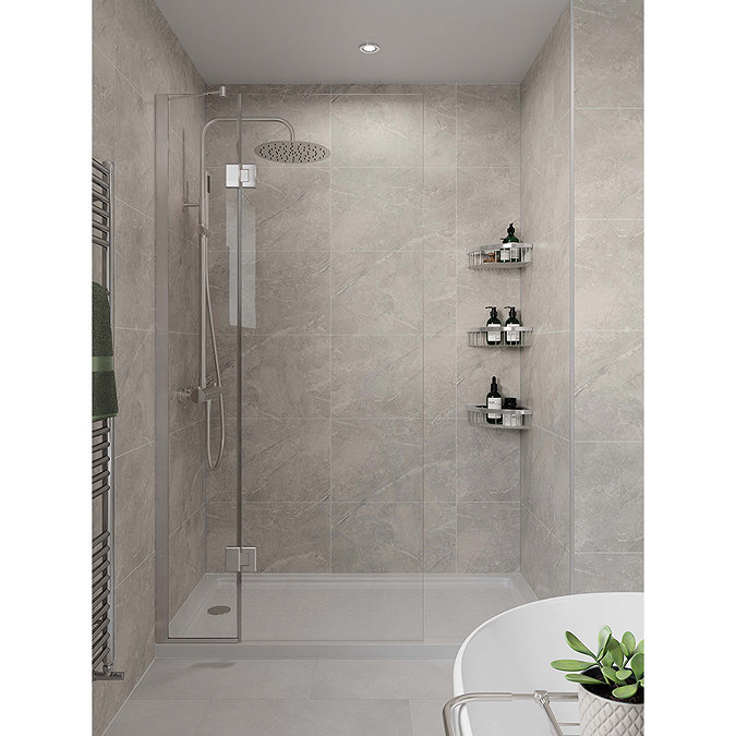 Multipanel Tile Effect Valmasino Marble H2400 x W598mm Bathroom Wall Panel - Hydrolock Tongue and Groove  Feature Large Image