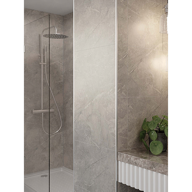Multipanel Tile Effect Valmasino Marble H2400 x W598mm Bathroom Wall Panel Hydrolock Tongue