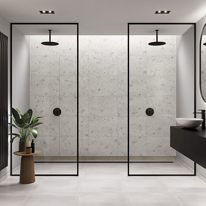 Multipanel Tile Effect White Terrazzo H2400 x W598mm Bathroom Wall Panel - Hydrolock Tongue and Groo