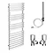 Murano 490 x 1200mm Curved Heated Towel Rail (incl. Valves + Electric Heating Kit) Large Image