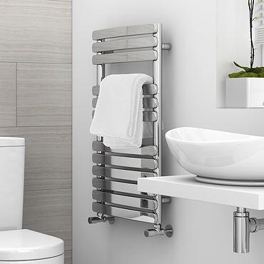 Murano Curved H800mm x W490mm Heated Towel Rail - Chrome