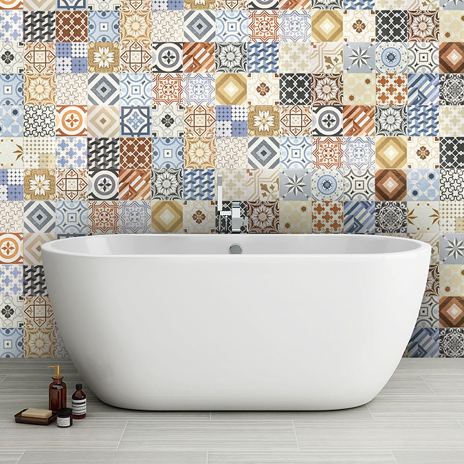 Murcia Encaustic Effect Wall and Floor Tiles - 257 x 515mm Large Image