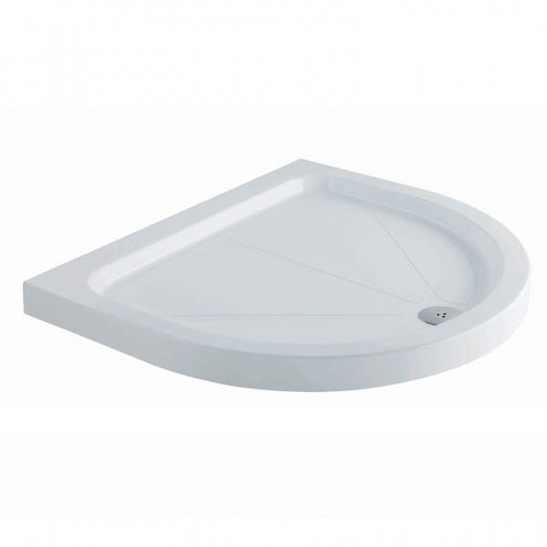 MX Classic Flat Top Polyester Gel Coated D-Shaped Shower Tray - 1040 x 920mm - UNI Large Image
