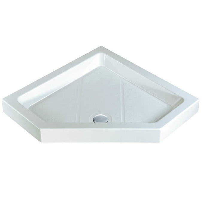 MX Classic Flat Top Polyester Gel Coated Pentangle Shower Tray Large Image