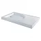 MX Classic Flat Top Polyester Gel Coated Rectangular Stone Resin Shower Tray with Drying Area - 1400