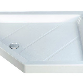 MX - Classic Flat Top Quadrant Stone Resin Shower Tray with free waste Standard Large Image