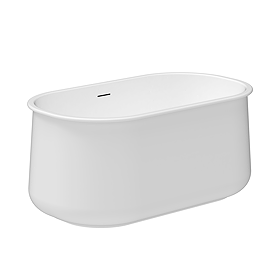 Mylo Modern Compact Bath with Chrome Waste – 1300 x 740mm