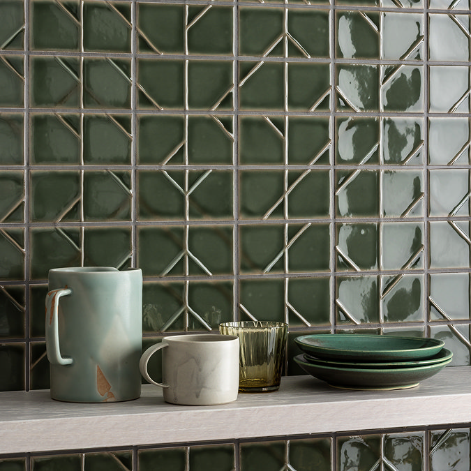 Nagoya Gloss Green Decor Wall Tiles 62 x 125mm